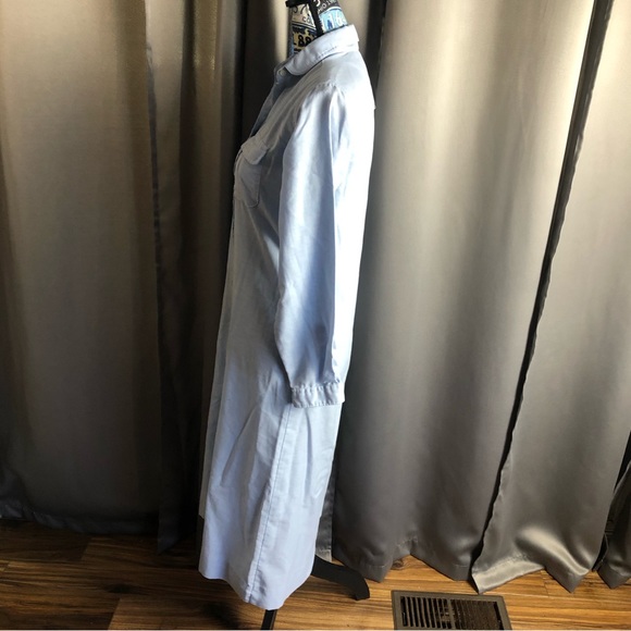 Vintage L.L. Bean Long Sleeve Midi Button Front Denim Like Collared Dress - Picture 11 of 14